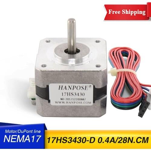 1PCS 4-lead 0.4A for 3D printer Nema17 Stepper Motor Nema 17 motor 42BYGH 0.4A (17HS3430) motor For 3D Printer Parts