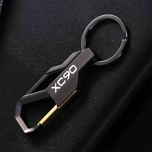 Laser engraving style car Keychain Metal Alloy Buckle Waist Car Key Chain car logo Key Chain accessories for Volvo XC90 2016 18