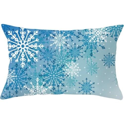 Red Christmas Theme Rectangle Plush Decorative Pillow Case Sofa Cushion Cover 30*50 Cm Festival Home Room Accessories