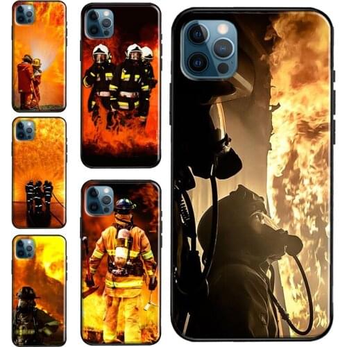 Fire Fighting Hero Case For iPhone 11 Pro Max XR X XS 6 7 8 Plus SE 2020 12 Mini 12 Pro Max Soft Phone Cover