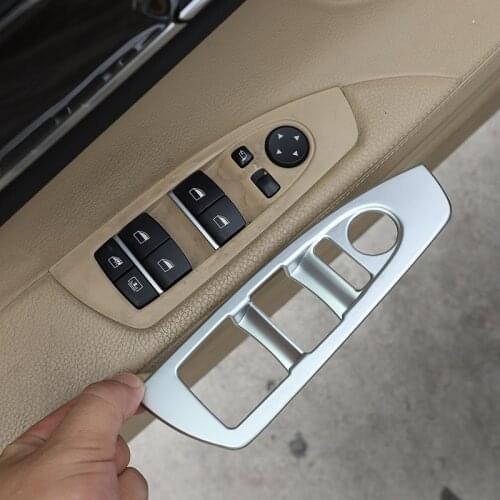 For BMW 7 Series F01 F02 G11G12 ABS Silver Carbon Fiber Car Window Lift Switch Button Frame Cover Trim Stickers Car Accessories
