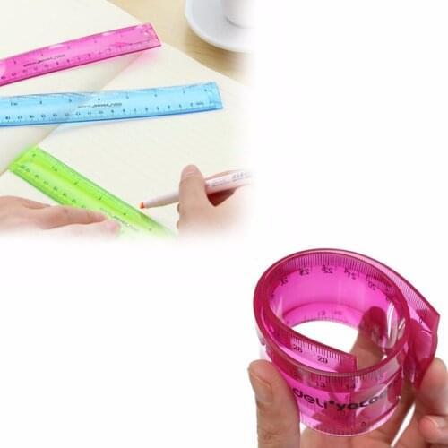 JIGUOOR 12" 30cm Super Flexible Ruler Rule Measuring Tool Stationery for Office School Color Randomly