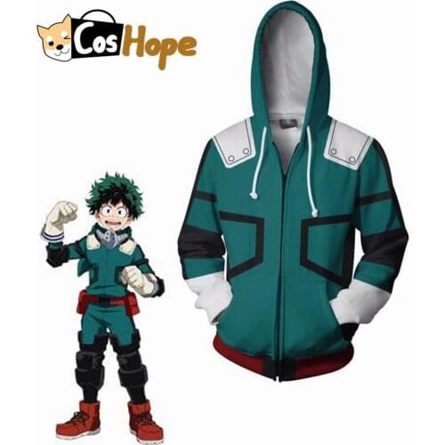 Deku Costume Boku No Hero Academia My Hero Academia Hoodie Deku Izuku Midoriya Jacket Sweatshirt Cosplay Costume Hoodies