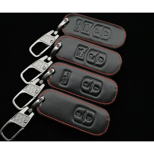Leather Car Remote Key Case Cover For Mazda 2 3 6 Demio Atenza Axela CX-5 CX5 CX-3 CX7 CX-9 2015 2016 2017 2018 2019 Accessories