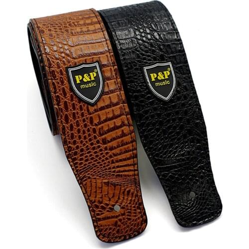 Serpentine Pattern Pattern Widening Leather Electric Guitar Acoustic Guitar Folk Guitar Bass Strap