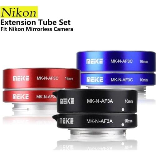 Hot Sale Meike MK-N-AF3A Metal Mount Automatic AF Auto Focus Macro Extension Tube Ring for Nikon 1 S1 J3 V2 J2 AW1 Lens Adapter