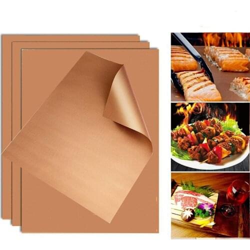 Reusable Bbq Grill Mat Non Stick Barbecue Sheet Baking Mat Pad Outdoors Grill Mat for Bbq Heat Resistant Easy Clean Kitchen Tool