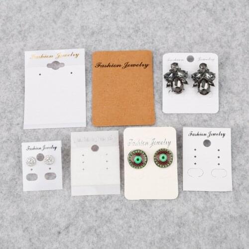 Fashion Design 100Pcs Retro Handmade Kraft Jewelry Cards For Earring Necklace Bracelet Hair Band Jewelry Display Packaging