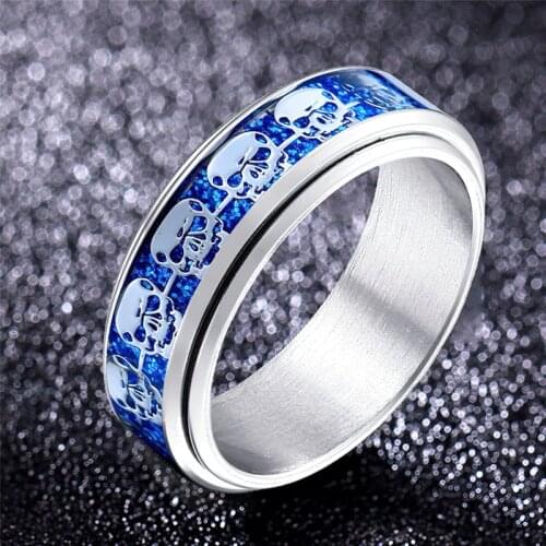 Stainless Steel Men And Women European Skull Ring Fashion Jewelry Ghost Rings