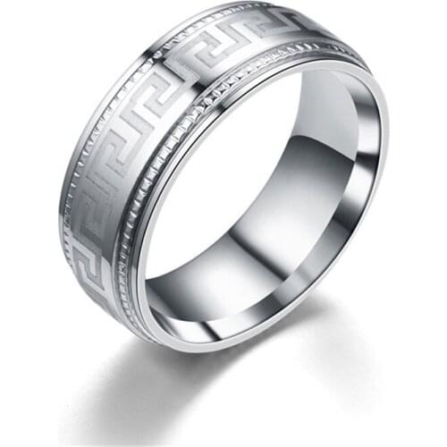 Fashion simple personality charm mens titanium steel ring gift