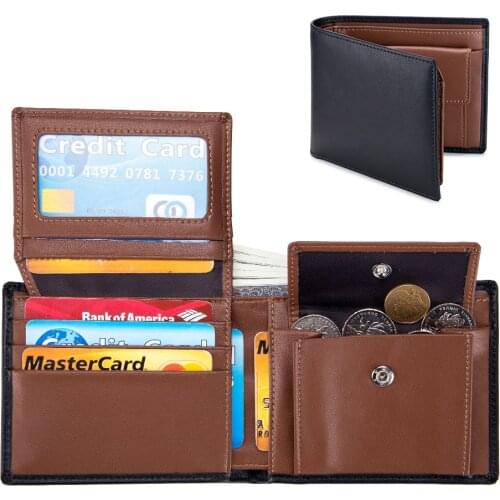 2021 New Men Wallet with Coin Purse Genuine Leather Credit Card Wallet