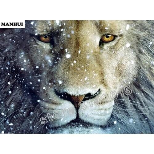 DIY 5D Full Diamond Painting cross stitch Diamond Embroidery Lion head Square Diamond Mosaic Crafts BFC051