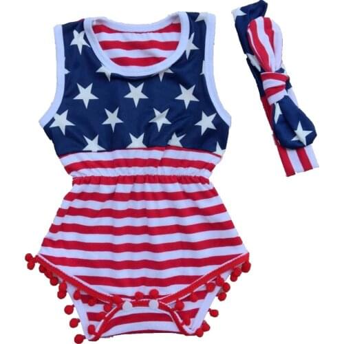 Baby Girl fourth of july outfits Independence Day summer Romper newborn girl 4th of july baby july 4th outfit set star print