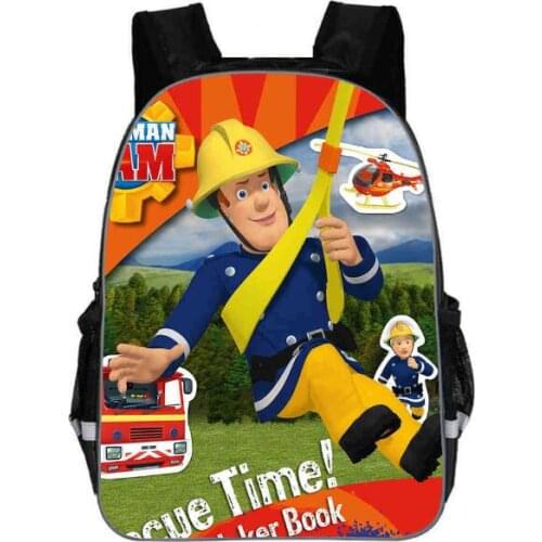 Newest Cartoon Hero Fireman Sam Print School Bags for Kindergarten Boys Kids Baby Bag Small Backpacks Satchel Schoolbags Mochila
