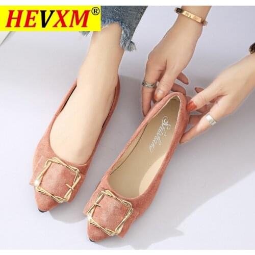 New Spring Autumn Metal Buckle Women Shoes Woman Loafers Casual Shoes Flats Plus Size Slip on Shallow Ladies Flats Female Shoes
