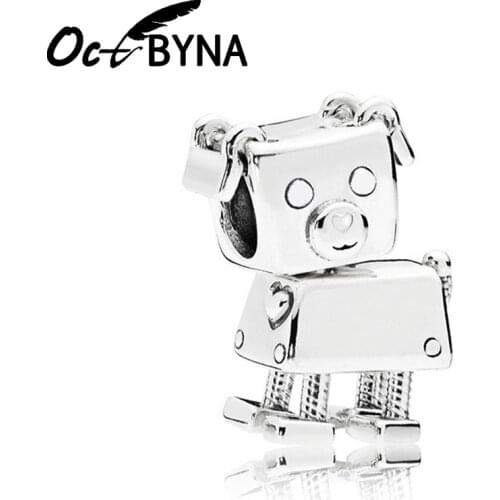 Octbyna Authentic Silver Color Wavelet Ratio Charm Beads Pendant Fits Pandora Bracelet Necklace For Women DIY Making Accessories