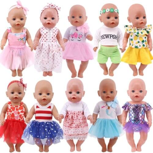 Reborn Doll Clothes For Baby New Born Dresses & Shoes Suit For 18 Inch&43 Cm Accessories For Girls Toy Gifts