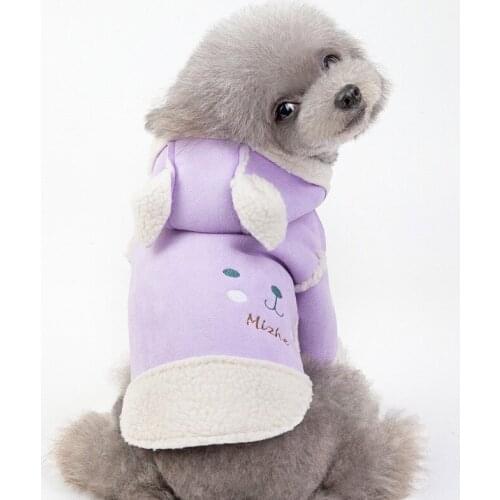 Wholesale New Autumn Winter Dog Clothes For Small Dogs Boy Girls Teddy Fleece Keep Warm Hoodie Coat Puppy Outfit Pet Clothing