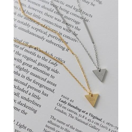 Simple Geometric Triangle Pendant Necklace goodluck Choker Titanium Steel Plated Clavicle Chain For Women Wedding Jewelry Gifts