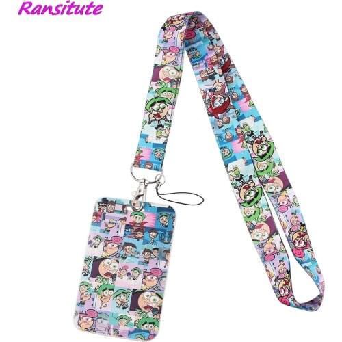 Ransitute R1692 Anime Best Friend Lanyard Card Holder Student Hanging Neck Mobile Phone Lanyard Badge Subway Access Card Holder