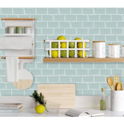Self adhesive vinyl wallpaper shell and stick 3D Metro effect tiles kicthen- (1-sheet)
