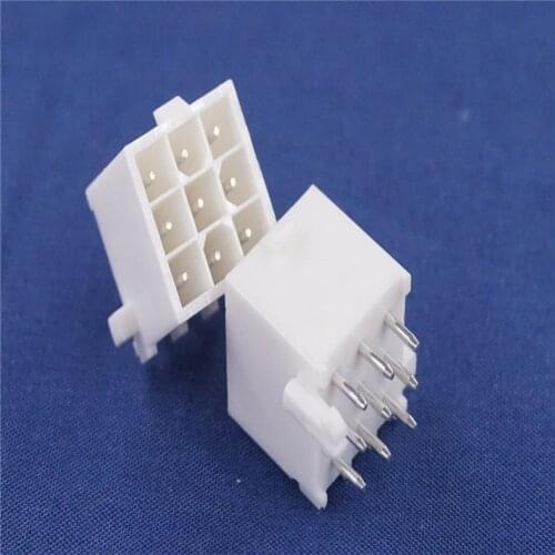 50pcs Pitch 4.14 mm Male Header 9 pin 3x3 0.163" Straight Through Hole Cross Mini Universal Mate-N-Lok 770182-1 Shrouded 4 walls