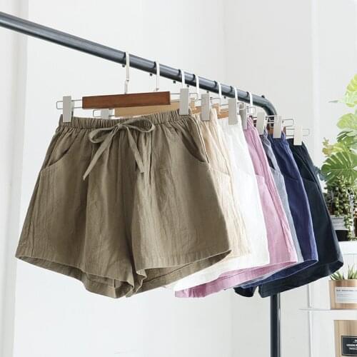 Fashion Short Pants Streetwear Womens Shorts 2021 New Hot Summer Casual Cotton Linen Shorts Women Plus Size High Waist Shorts