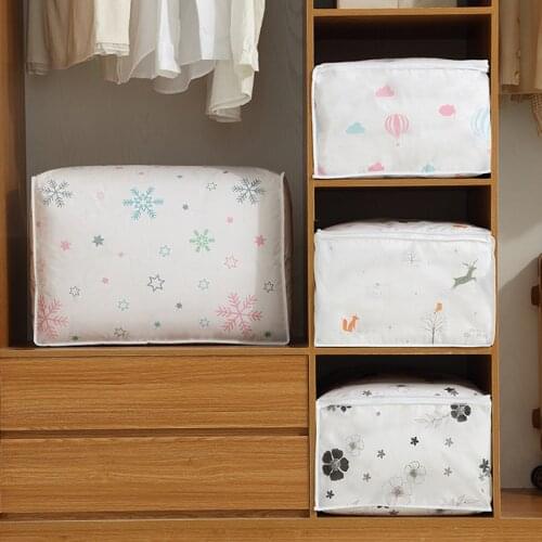 Foldable Quilt Storage Bags Clothes Quilt Blanket Pillow Folding Organizer Bag Luggage Breathable Container Closet Organizer
