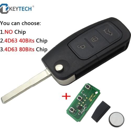 OkeyTech Exchange 315/433MHz Flip Folding Remote Control Car Key for Ford Focus 2 3 Fiesta Key 3 Buttons