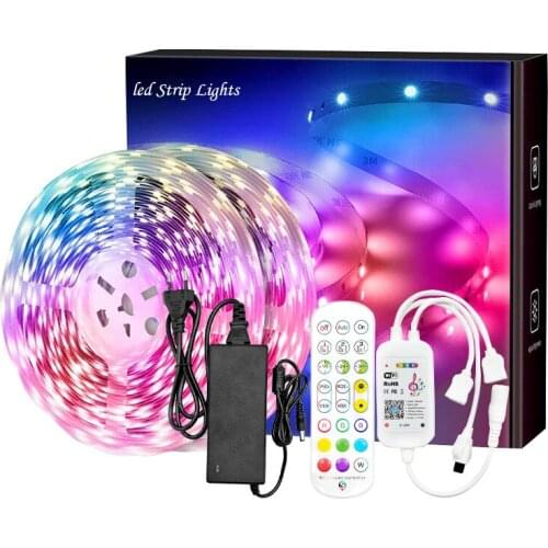 12V LED Strips Lights tuya wifi Iuces LED Strip Light RGB 5050 SMD Waterproof Flexible Lamp Tape Ribbon Diode DC12V 5M 10M 15M