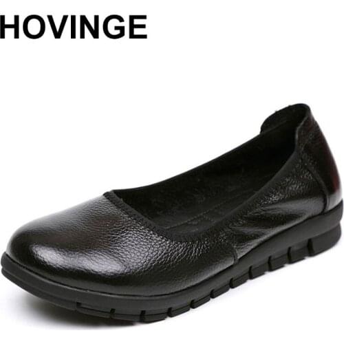 HOVINGEWomenCasua Round Toe Flat Shoes Slip On Soft Comfortable Loafers Flat Shoes Ladies Non-slip Driving Hand-stitching Shoes