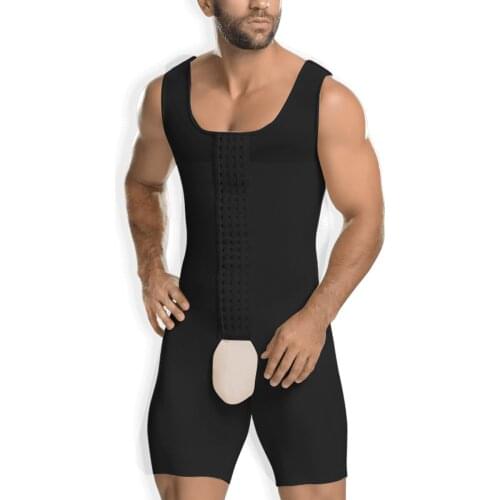 TOPMELON Men Full Body Shaper Slim Corset Shapewear Tummy Control Open Crotch Abdomen Waist Trainer Shaping Underwear Bodysuit