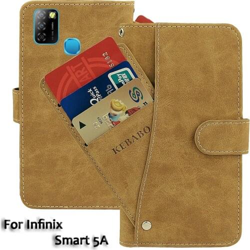 Vintage Leather Wallet Infinix Smart 5A Case 6.52" Flip Luxury Card Slots Cover Magnet Phone Protective Cases Bags
