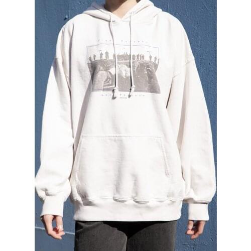 Vintage Classic Graphic Cotton Hoodie Women Autumn Long Sleeve Cotton Soft Hoodies Femme Harajuku Casual Loose Oversize Tops