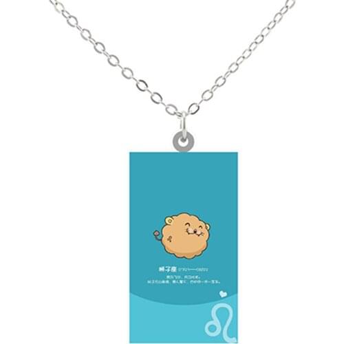 Female Elegant Star Zodiac Sign Necklaces 12 Constellation Acrylic Pendant Necklace Charm Chain Choker Women Wedding Jewelry