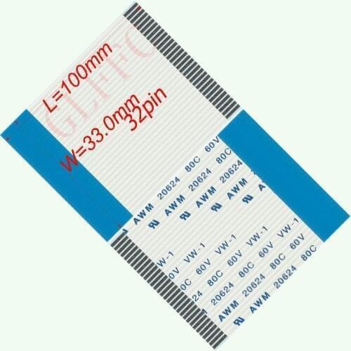 1.0pitch 24~32pin 360~3000mm B-type Flexible Flat Cable FFC awm 20624 ROHS for TTL LCD DVD Computer