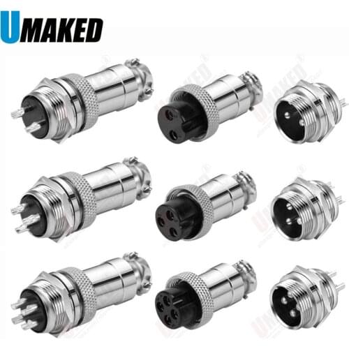 1set GX12 2/3/4/5/6/7 Pin Male + Female 12mm Wire Panel Connector Aviation Connector Plug Circular Socket Plug with Cap Lid