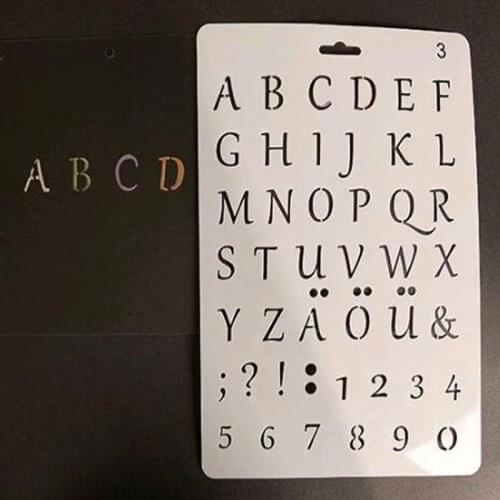 1pc Letters Multifunctional Stencil For Decor Ruler Production Manual Material Painting Template Reusable Office School Supplies