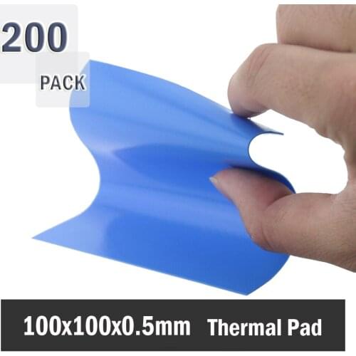 200PCS Gdstime 100x100x0.5mm 100mm x 100mm CPU Thermal Pad Heatsink Cooling Conductive Silicone Pad