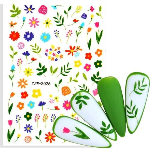 3D Colourful Rose Flower Nail Art Sticker Simulation Decals Art Idea Designer Spring Art Idea Decoration Accessories