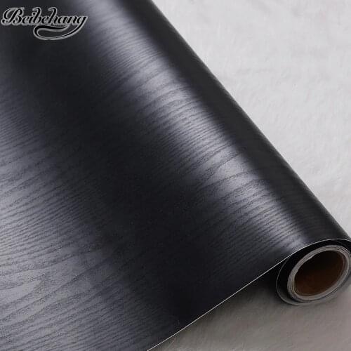 Beibehang 3d solid black wood stickers thickening self-adhesive wallpaper old furniture wardrobe desk renovation foil wallpaper