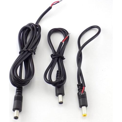 50pcs 0.5M DC male Wire Power supply cord cable lead 12V Extension Connector for CCTV LED strip light Adapter 5.5*2.1mm cords