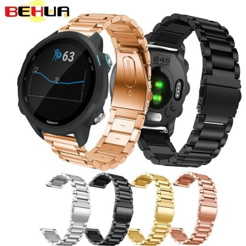 20mm band Stainless steel Wrist Strap for Garmin Forerunner 245 Watch band bracelet Strap for Garmin Fenix 5S 5S Plus Wristband