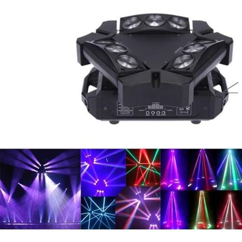 Fast Shipping Mini LED Beam Spider 9x10W RGBW Moving Head Lighting LED Stage Light Good For Parties DJ Disco Wedding Decoration