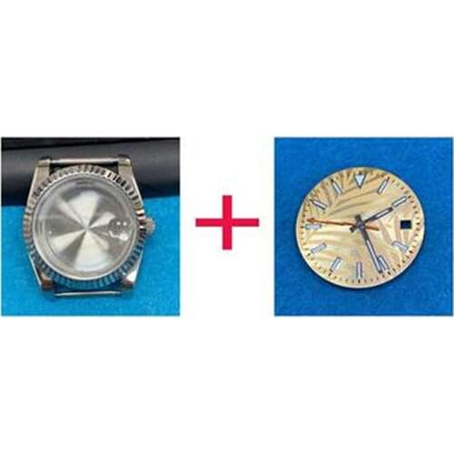 36mm Stainless Steel Case Watch Case Dial Hands Set for 8215/2813/8205/8200 Mechanical Watch Movement Modification Part