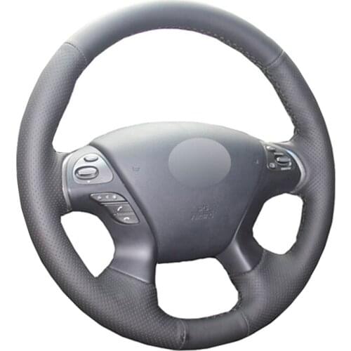 DIY 18 Styles Car Steering Wheel Cover Cow Leather Suede For Infiniti JX35 M M25 M35 M37 M56 Q70 QX60 Nissan Murano Pathfinder