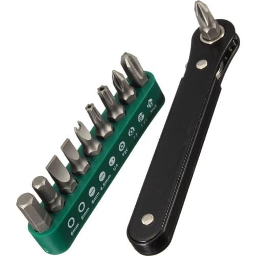 DIY Ratchet Screwdriver Repair Replace Gadget Disassemble 10 In 1 Mini Right Offset Handheld Outdoor