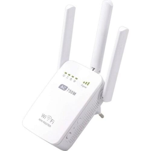 750M Dual-band Routing Through The Wall Repeater Wireless Wifi Signal Amplifier Home Routing 3 External Antennas