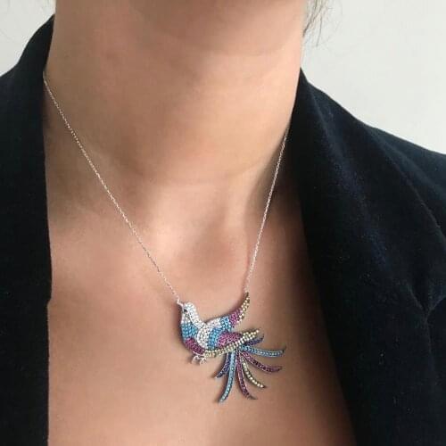 Phoenix 925 Sterling Silver Necklace Women Girls Gift Jewelry Accessories Fashion Handmade Elegant Chain