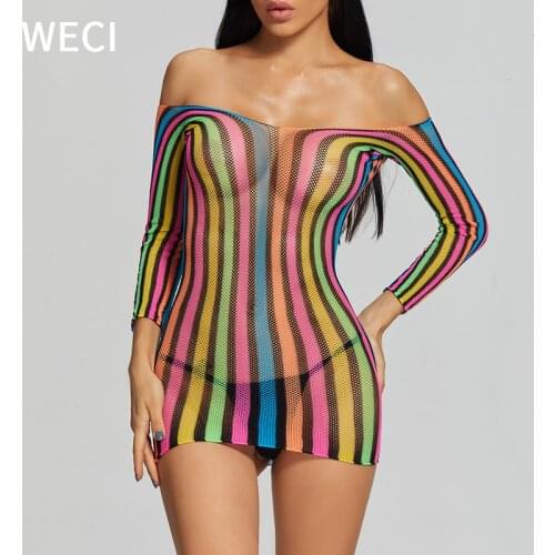 Colored Fishnets Striped Exotic Dresses Catsuit Adult Lingerie Sexy Netting Body Stockings For Women Veiled Leopard Print Tights